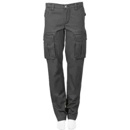 Ladies Heritage Slim Fit Cargo Trousers Charcoal Front